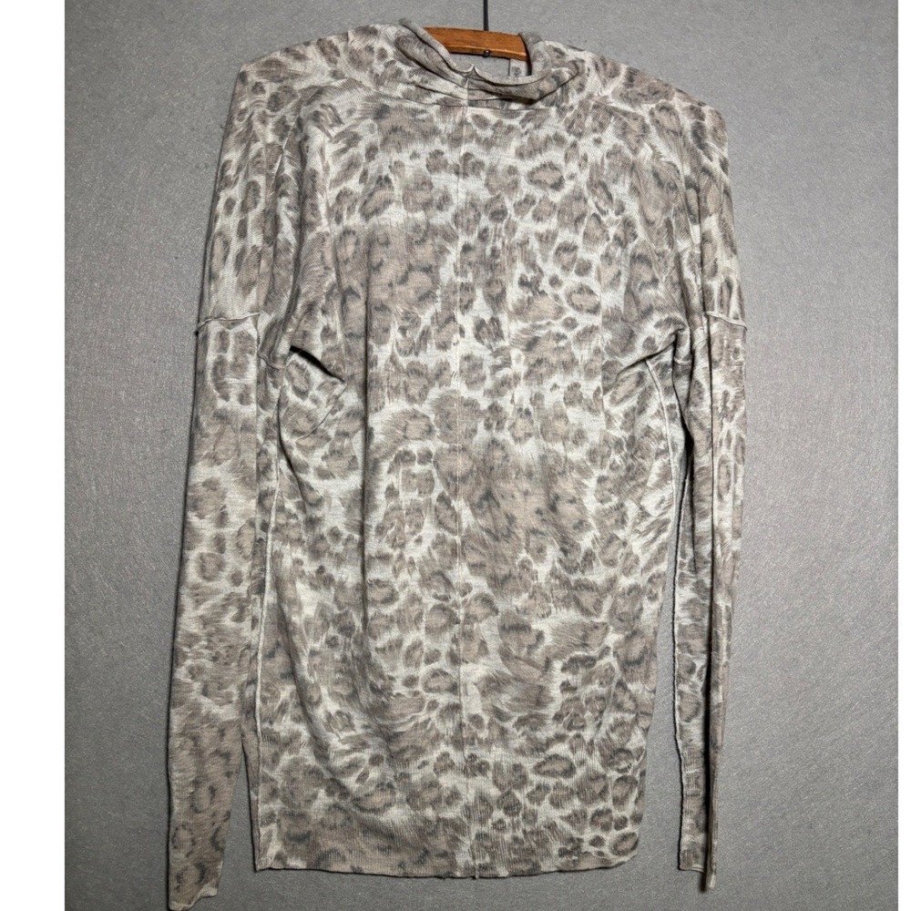 Rebecca Taylor Womens S Leopard Animal Print Cowl Neck Wool Blend Sweater - Picture 2 of 7